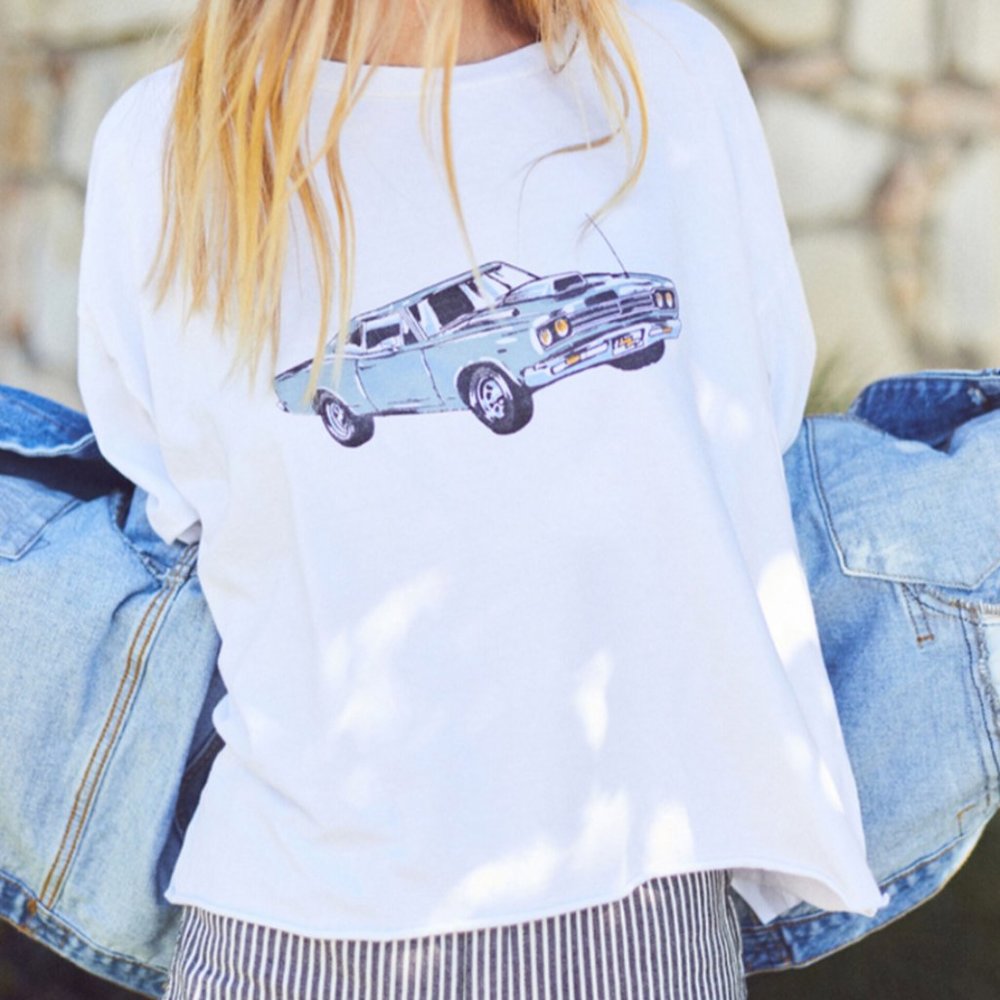 J Galt Vintage Car Long Sleeve Tee